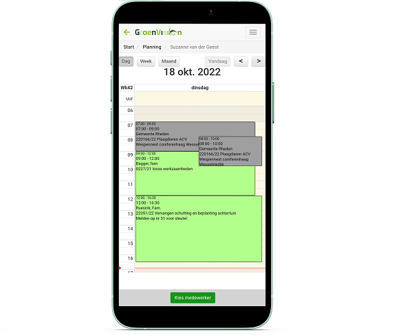 'Iedereen kan zijn eigen planning bekijken' 'Iedereen kan zijn eigen planning bekijken'