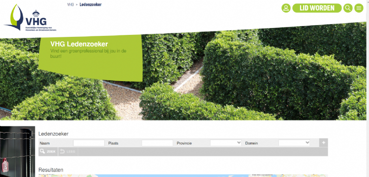 De ledenzoeker is het best bezochte onderdeel van de VHG-website