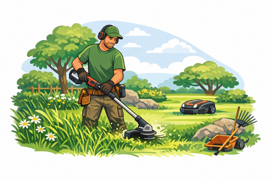 Zonder verregaande mechanisatie en automatisering is het personeelstekort in de hoveniersbranche niet meer op te lossen (afbeelding gemaakt met AI).