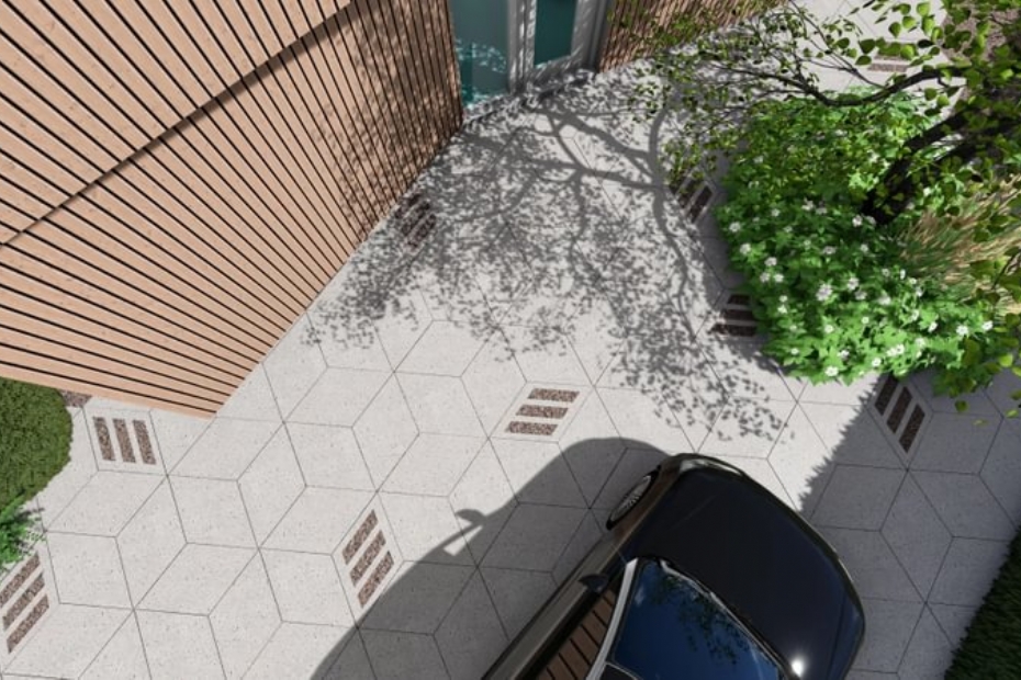 Facet open en dicht 60x60x10 - oprit (Beeld via: Schellevis) Facet open en dicht 60x60x10 - oprit (Beeld via: Schellevis)