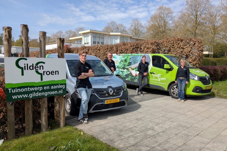 Van links naar rechts: Thomas, Marcel, Cora en Matthieu Achterberg van GildenGroen Zeewolde B.V.